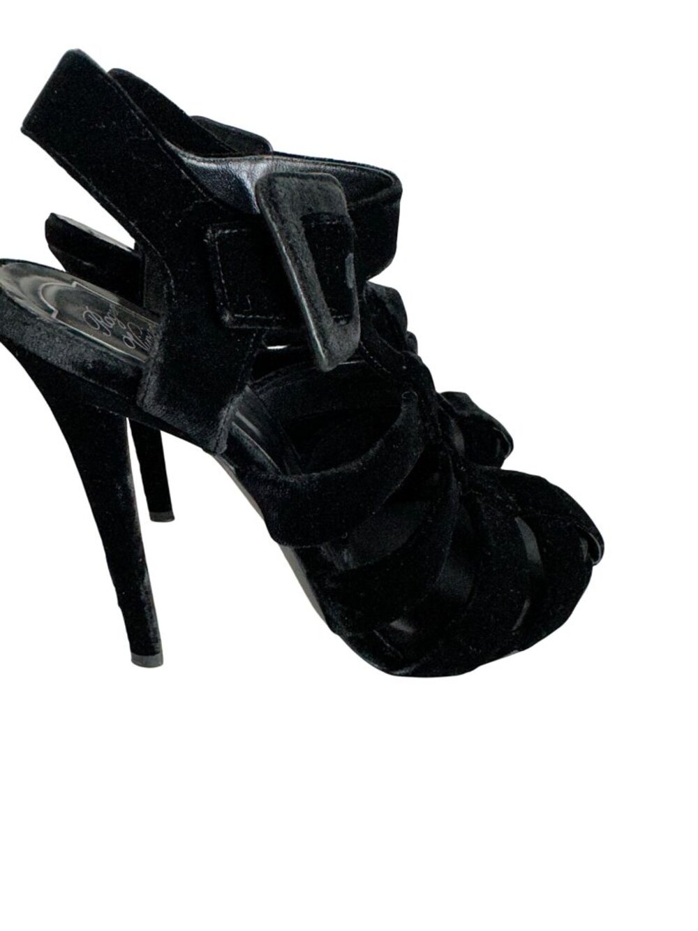 ROGER VIVIER Rich Black Velvet Stiletto Heels Sz 37.5 - Picture 3 of 6